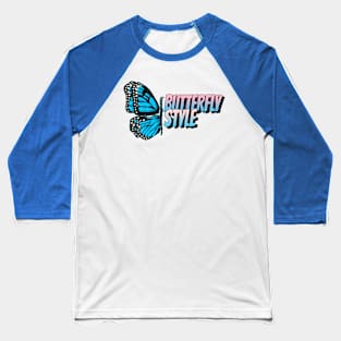 Butterfly Style Pink Blue Baseball T-Shirt